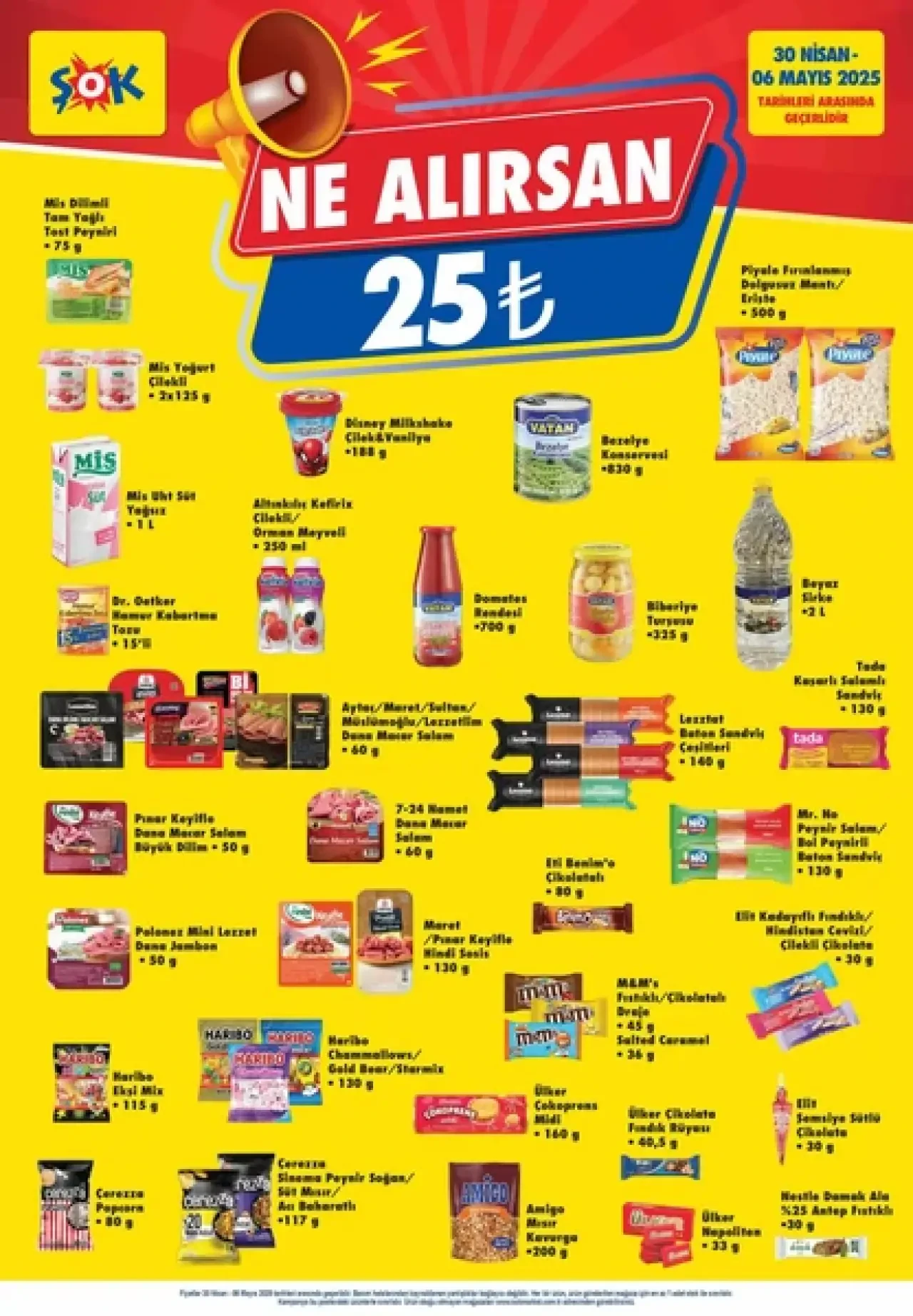ŞOK Marketler'den Şaşırtan Fırsat: 30 Nisan 2025'te Tüm Ürünler 25 TL! 3