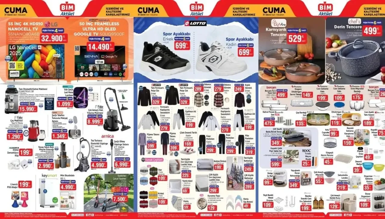BİM 31 Ekim Cuma Aktüel Kataloğu: Elektronik ve Giyim Ürünlerinde Büyük İndirimler