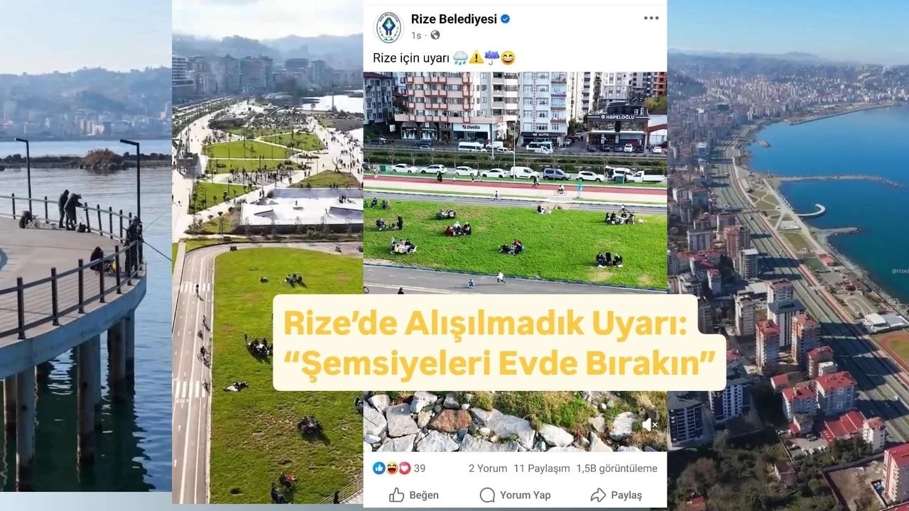Rize’de Alışılmadık Uyarı: “Şemsiyeleri Evde Bırakın”