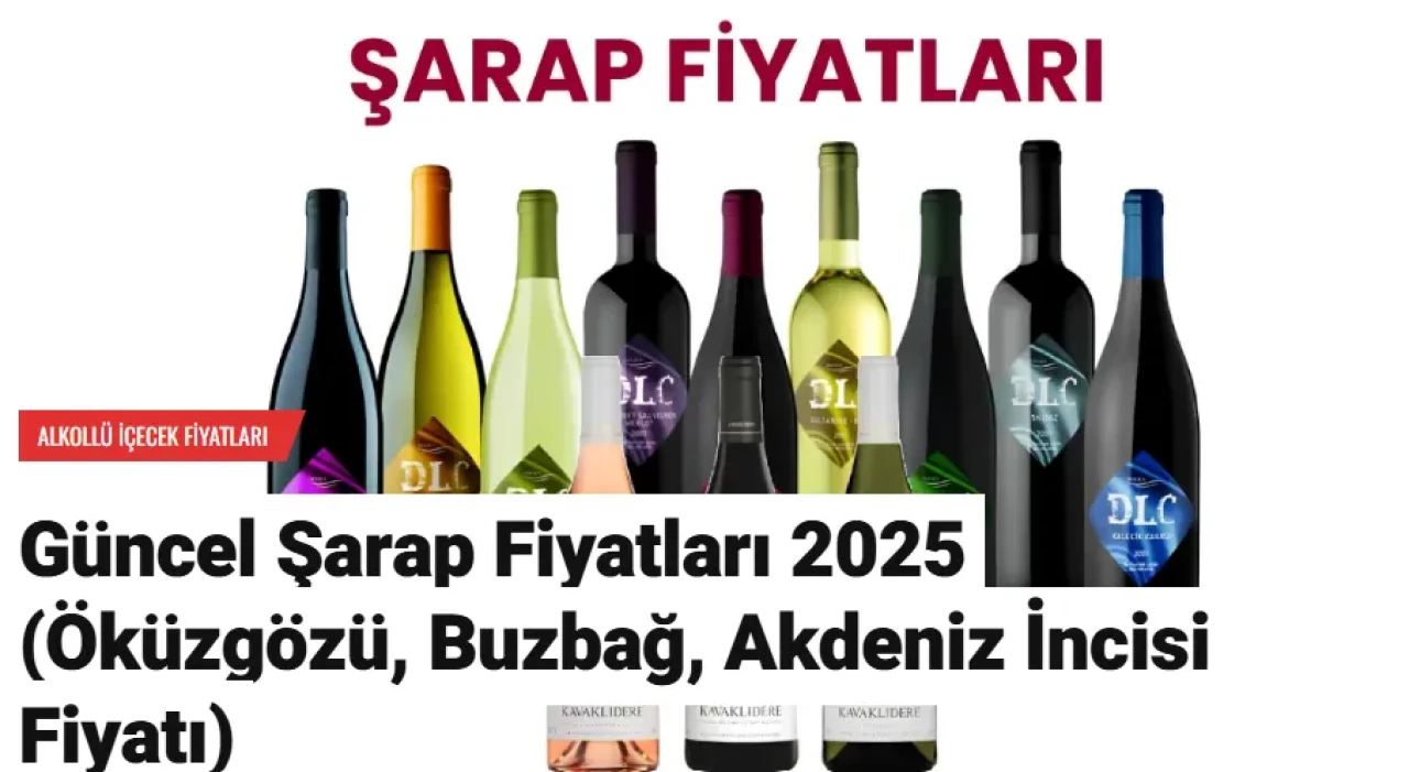 Güncel Şarap Fiyatları 2025 (Öküzgözü, Buzbağ, Akdeniz İncisi Fiyatı)