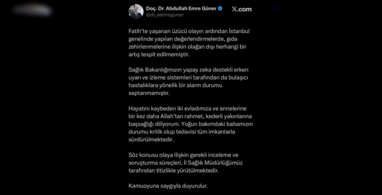 İstanbul'da gıda zehirlenmesi paniği: İl Sağlık Müdürü'nden çarpıcı açıklama!