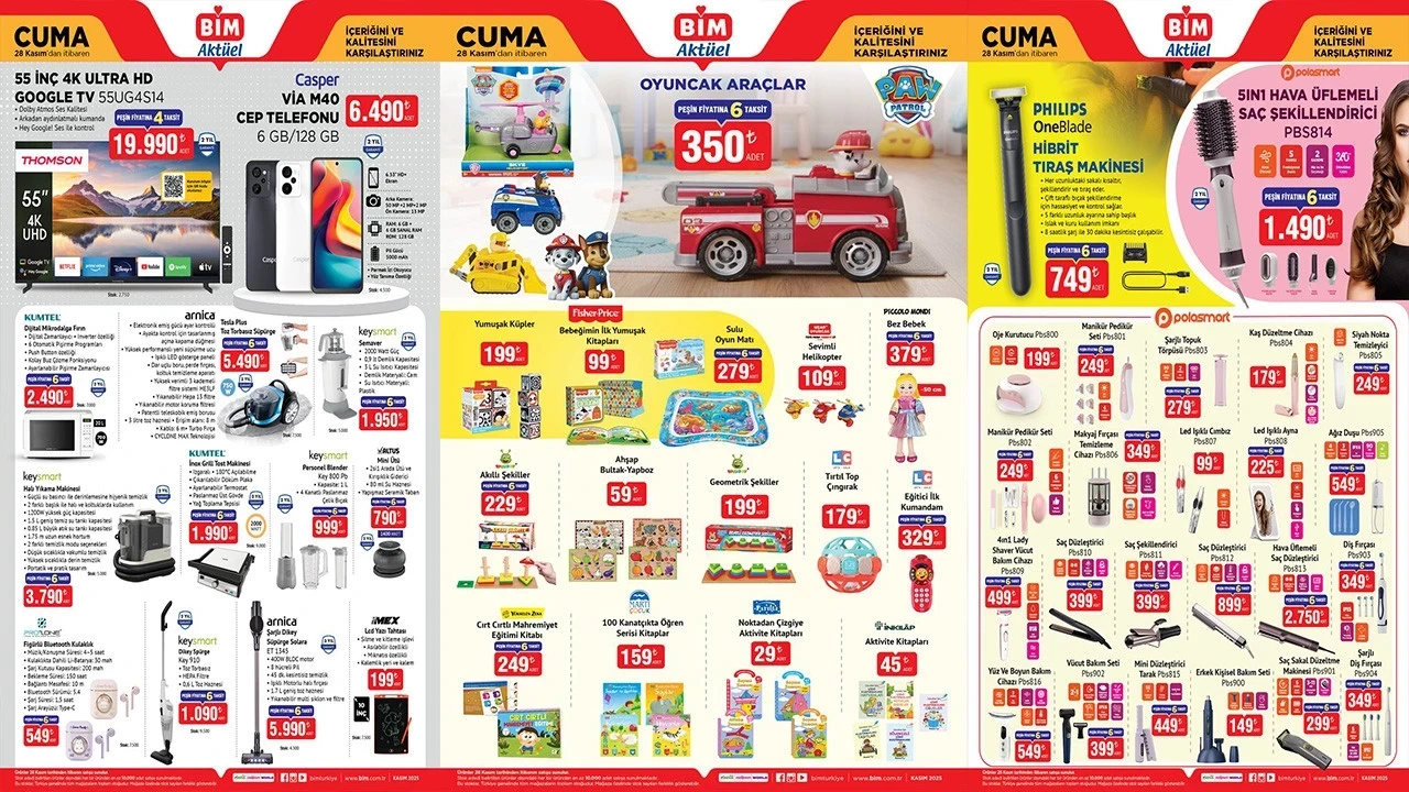 28 Kasım 2025 Cuma BİM Aktüel Ürünler Kataloğu: Hibrit Traş Makinesi, Halı Yıkama Makinesi ve Çok Daha Fazlası Raflarda!