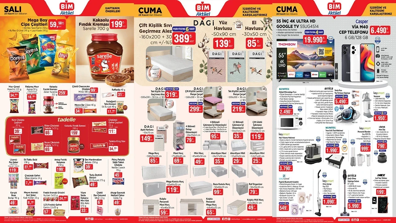 BİM Aktüel Ürünler 25–28 Kasım 2025 Kataloğu: Bebek Bezi, Termal Tayt ve Halı Yıkama Makinesi Raflarda!