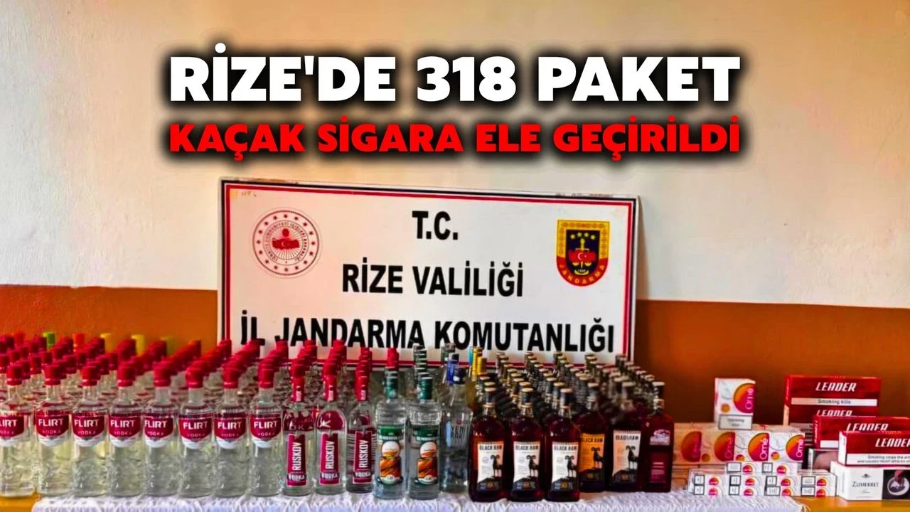 Rize'de jandarma, 318 paket kaçak sigara ele geçirip 9 kişiyi gözaltına aldı