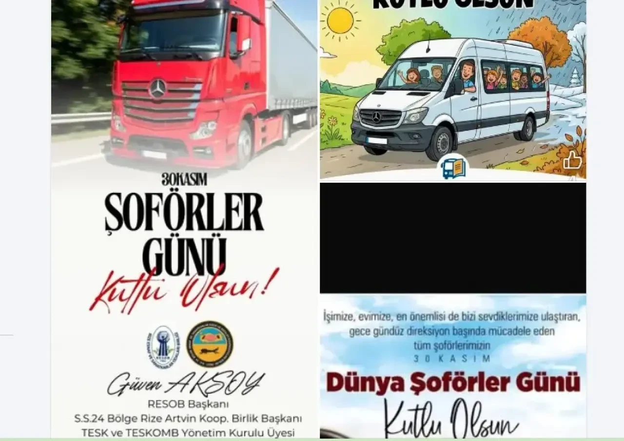 Rize Esnaf Odaları Birliği Başkanı Güven Aksoy’dan Dünya Şoförler Günü Mesajı