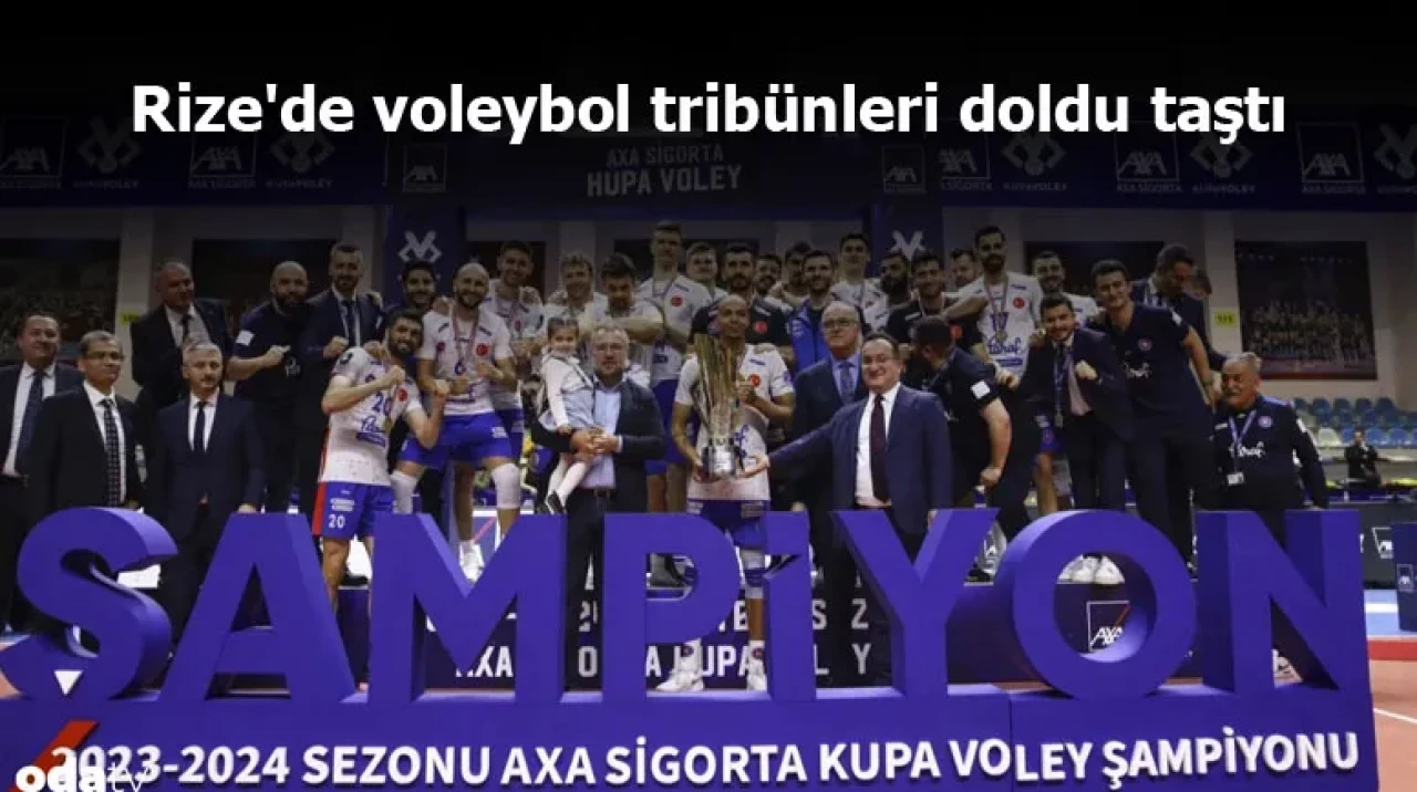 Rize'de voleybol tribünleri doldu taştı
