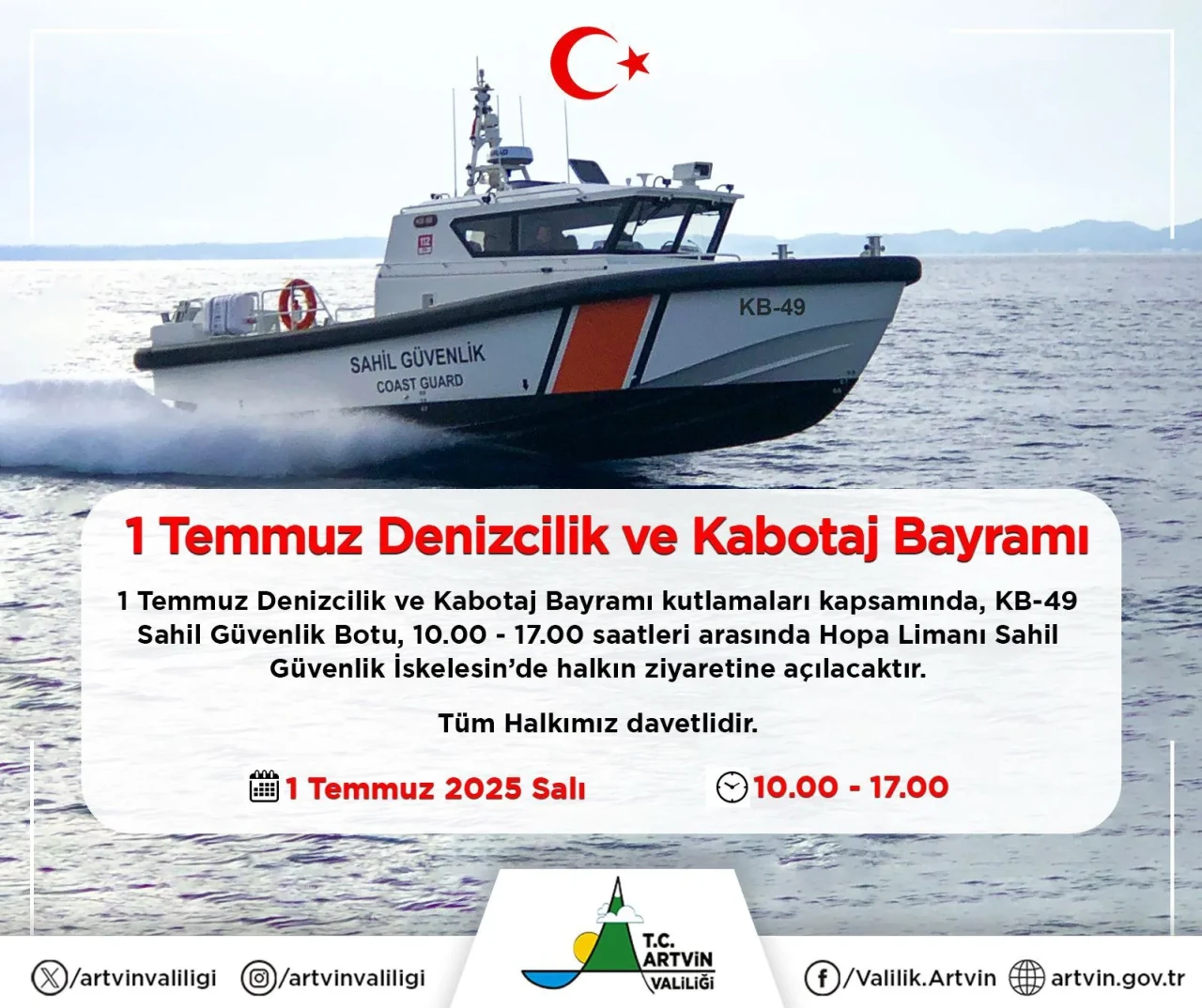 Hopa'da KB-49 Botu, Denizcilik Bayramı'nda Vatandaşların Ziyaretine Açılacak