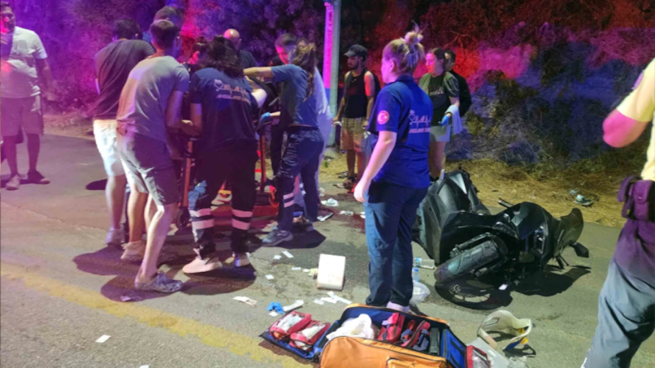 Hız ve hatalı sollama faciası: Bodrum'da motosiklet otomobille çarpıştı, iki kişi ağır yaralı