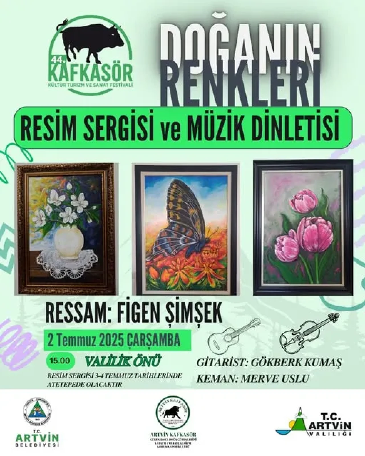 Artvin'de Figen Şimşek'in doğa temalı sergisi ve canlı müzik keyfi 2 Temmuz'da sanatseverlerle buluşacak