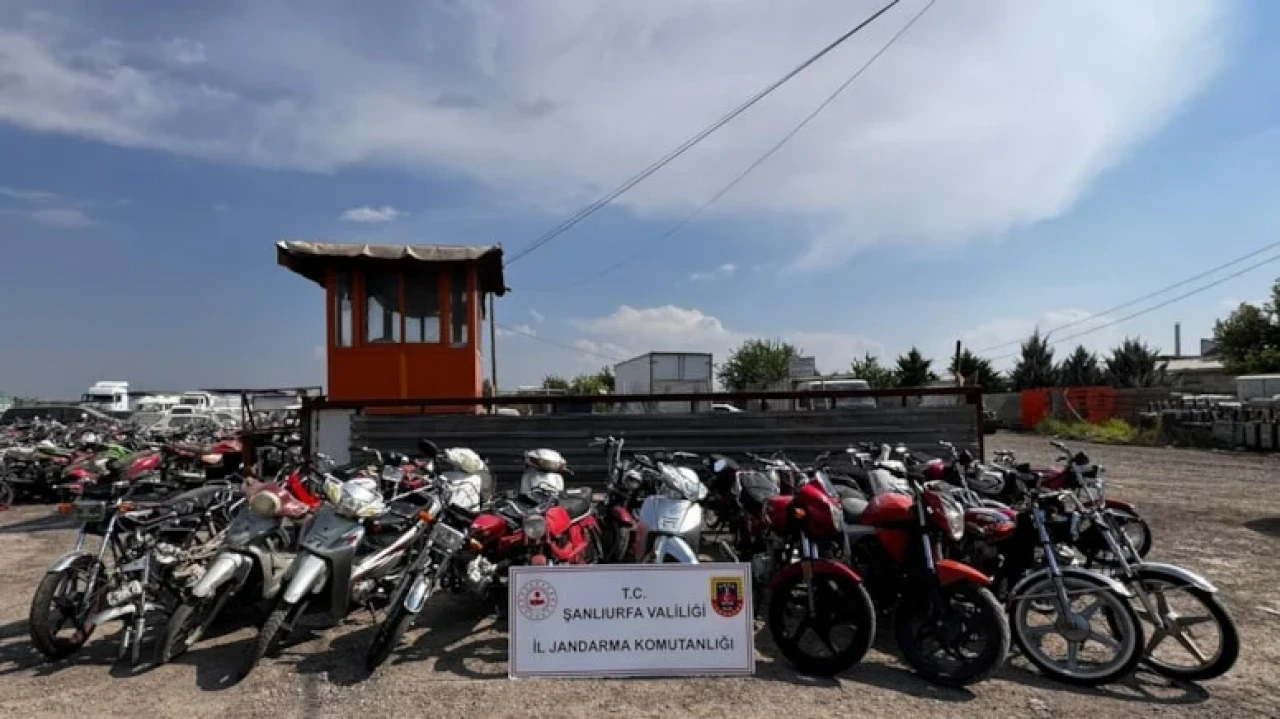 Şanlıurfa'da motosiklet hırsızlığı operasyonunda 7 şüpheli gözaltına alındı, çok sayıda çalıntı motosiklet ele geçirildi