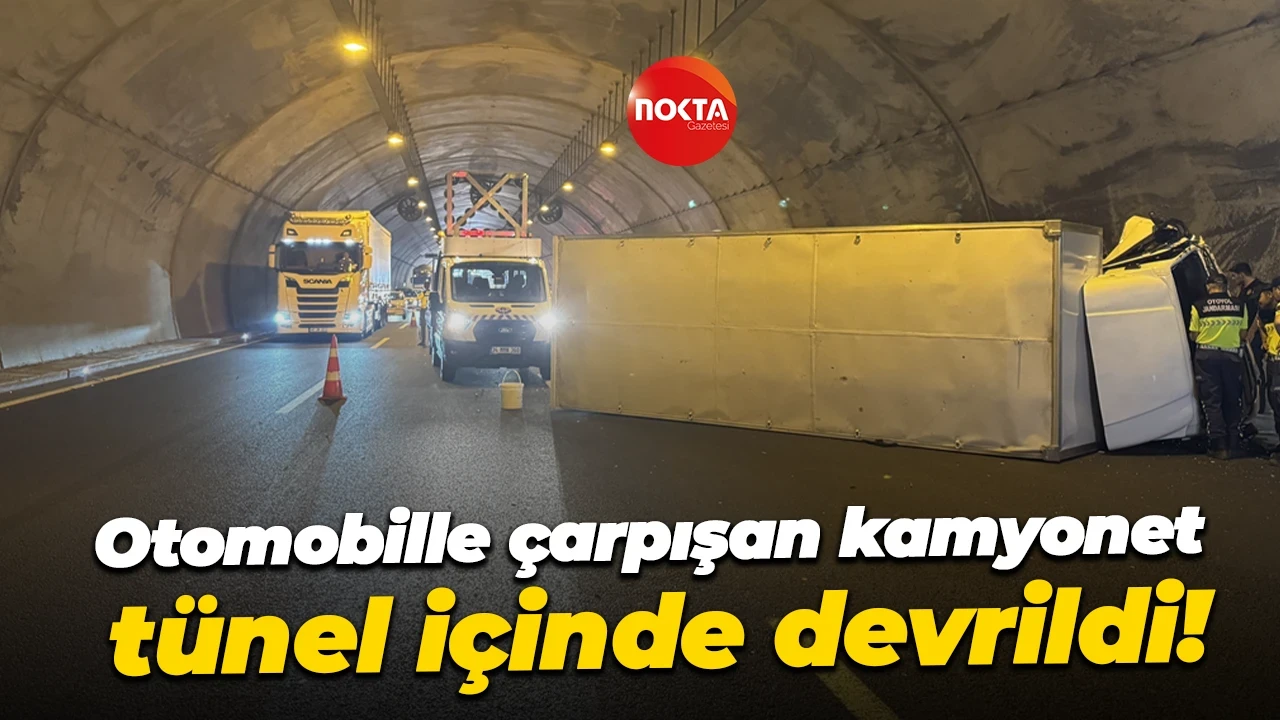 Kuzey Marmara Otoyolu'nda kamyonet devrildi, ulaşım normale döndü