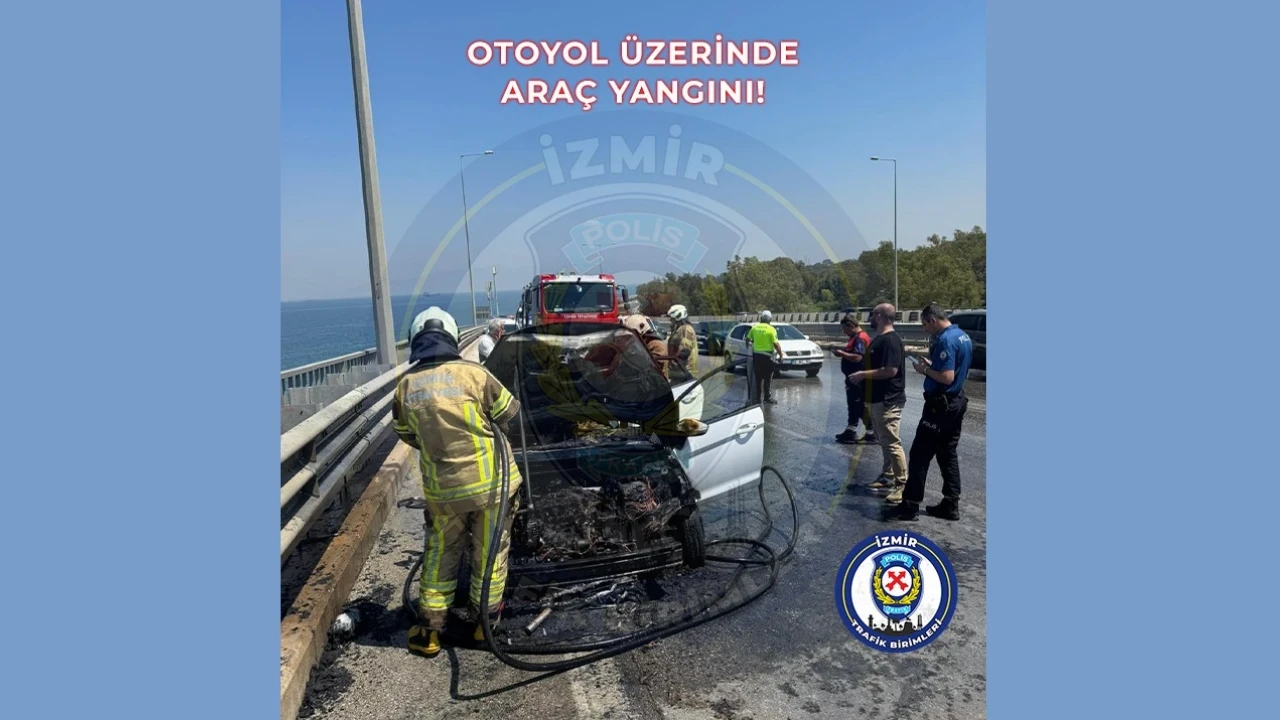 İzmir Otoyolunda Yangın Paniği: İtfaiye ve Emniyet Ekipleri Hızla Müdahale Etti