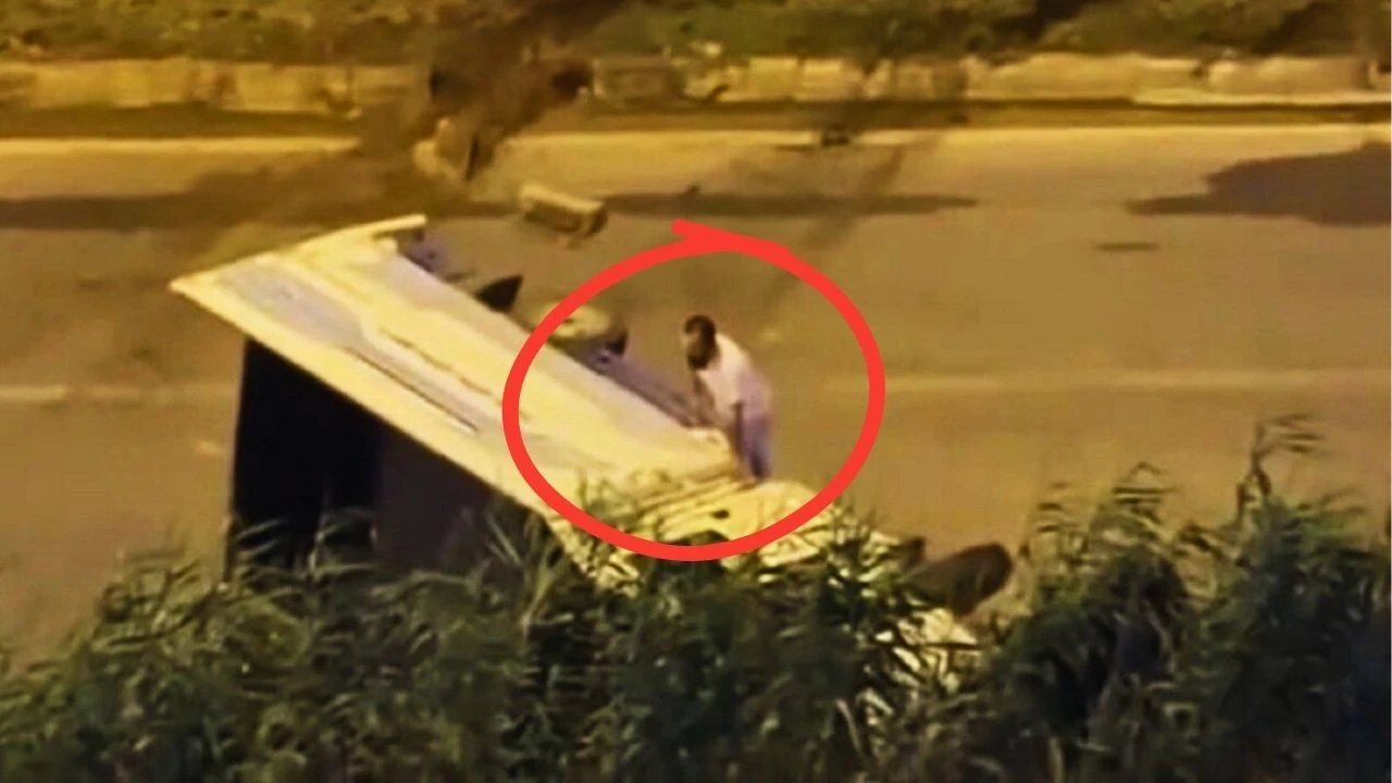 Kahramanmaraş'ta Takla Atan Araçta Şans Eseri Yaralı ve Ölü Yok