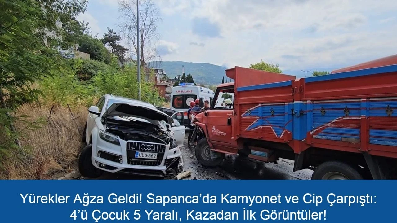 Sapanca'da trafik kazasında 4 çocuk da dahil 5 kişi yaralandı, kurtarma çalışmaları yapıldı