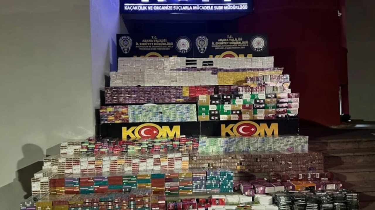 Adana'da Saman Yüklü TIR'da 18 Bin Kaçak Sigara Ele Geçirildi
