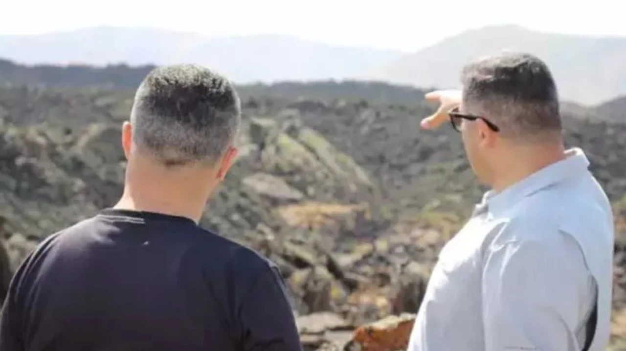 Tendürek Dağı'ndaki tarihi volkan patlaması araştırmaları sürüyor, köy kalıntıları gün yüzüne çıkıyor.