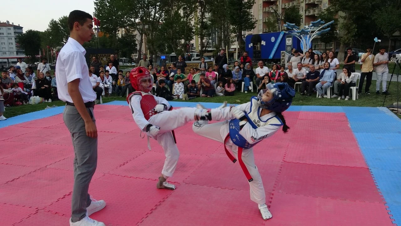Kütahya'da açık hava taekwondo turnuvası düzenlendi, sporcular buluştu