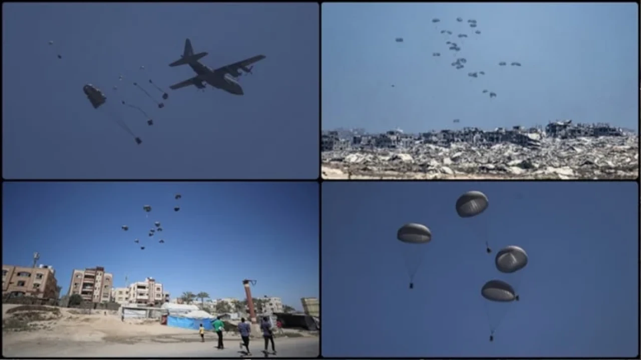 BAE ve Ürdün, Gazze'ye havadan insani yardım gönderdi, kıtlıkla mücadele devam ediyor