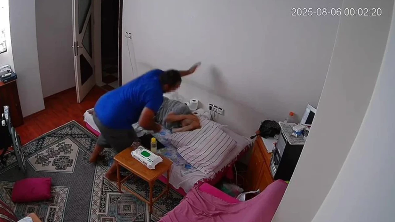 Yatalak kadına evlat şiddeti! Güvenlik kamerası gerçeği ortaya çıkardı