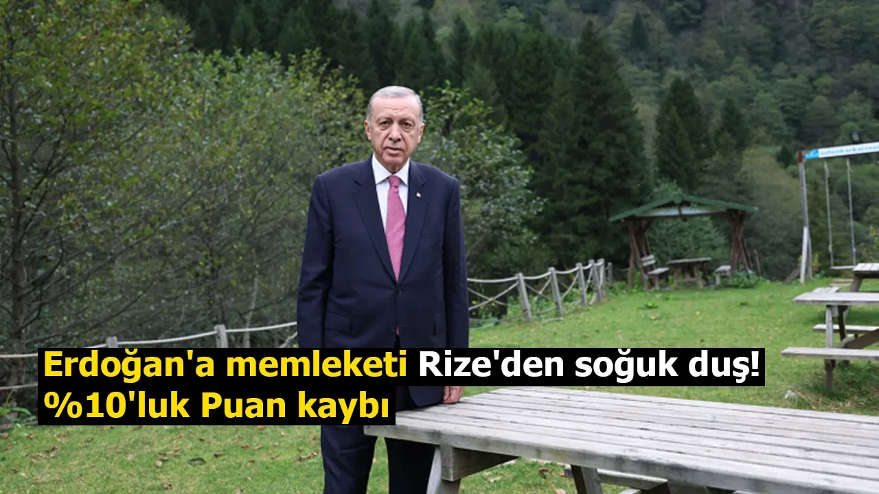 Erdoğan'a memleketi Rize'den soğuk duş! %10'luk Puan kaybı
