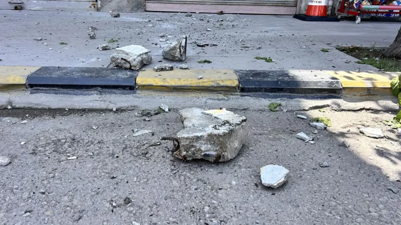 Çay Mahallesi'nde düşen taş parçaları facianın eşiğinden döndü, güvenlik önlemi alındı