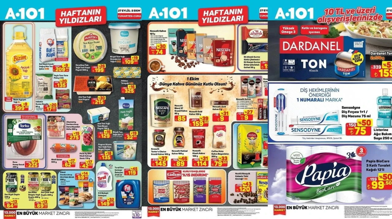 A101'den 3 Ekim'e kadar sürecek büyük gıda indirimleri başladı!