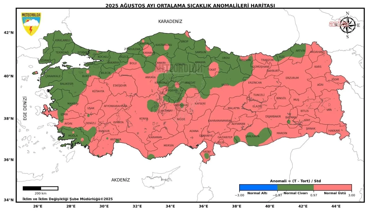 Meteoroloji’den Ağustos Ayı Sıcaklık Analizi: Son 55 Yılın En Sıcak 4’üncü Ağustos Ayı