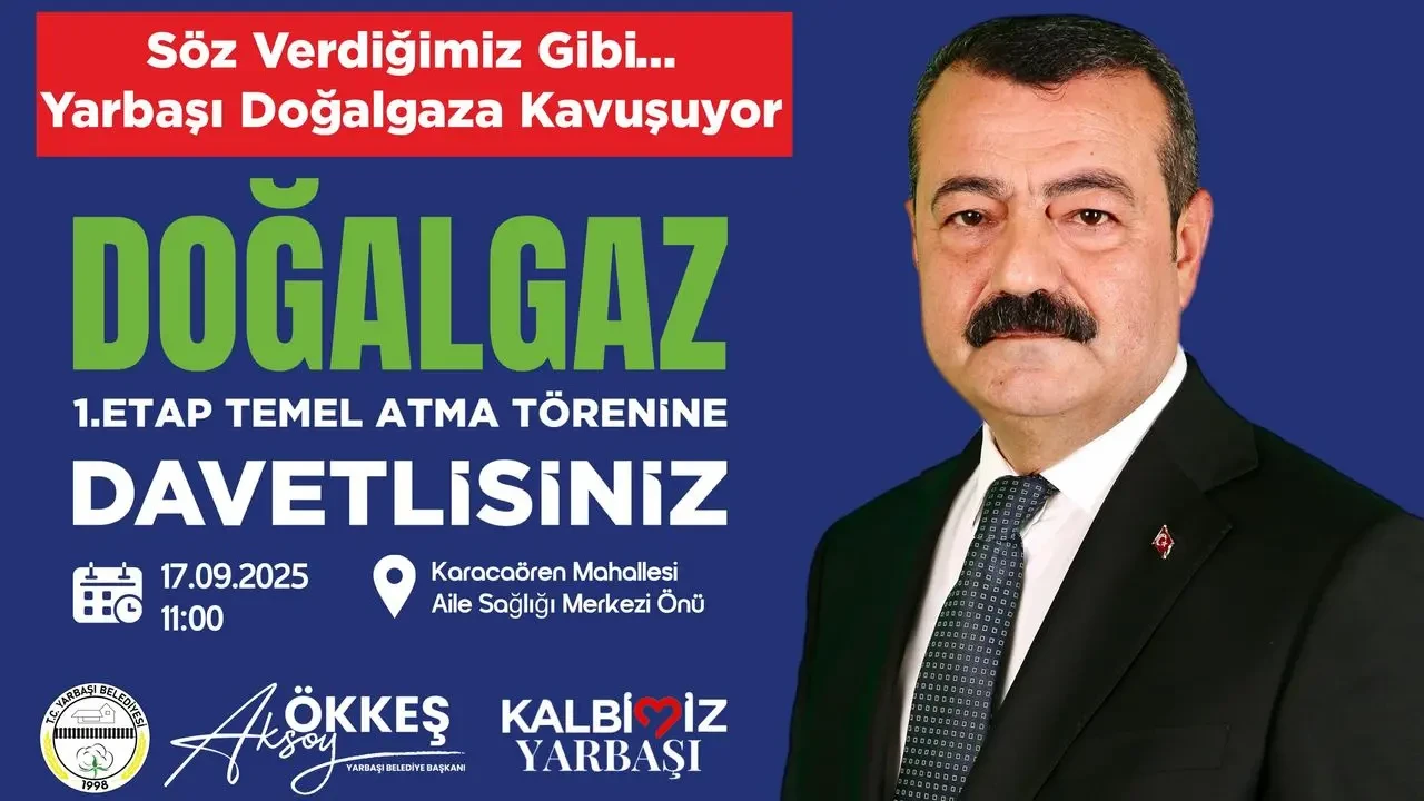 Yarbaşı’na Doğalgaz Müjdesi! Belediye Başkanı Ökkeş Aksoy, Projeyi Hayata Geçiriyor, İlk Kazma 17 Eylül'de Vuruluyor!