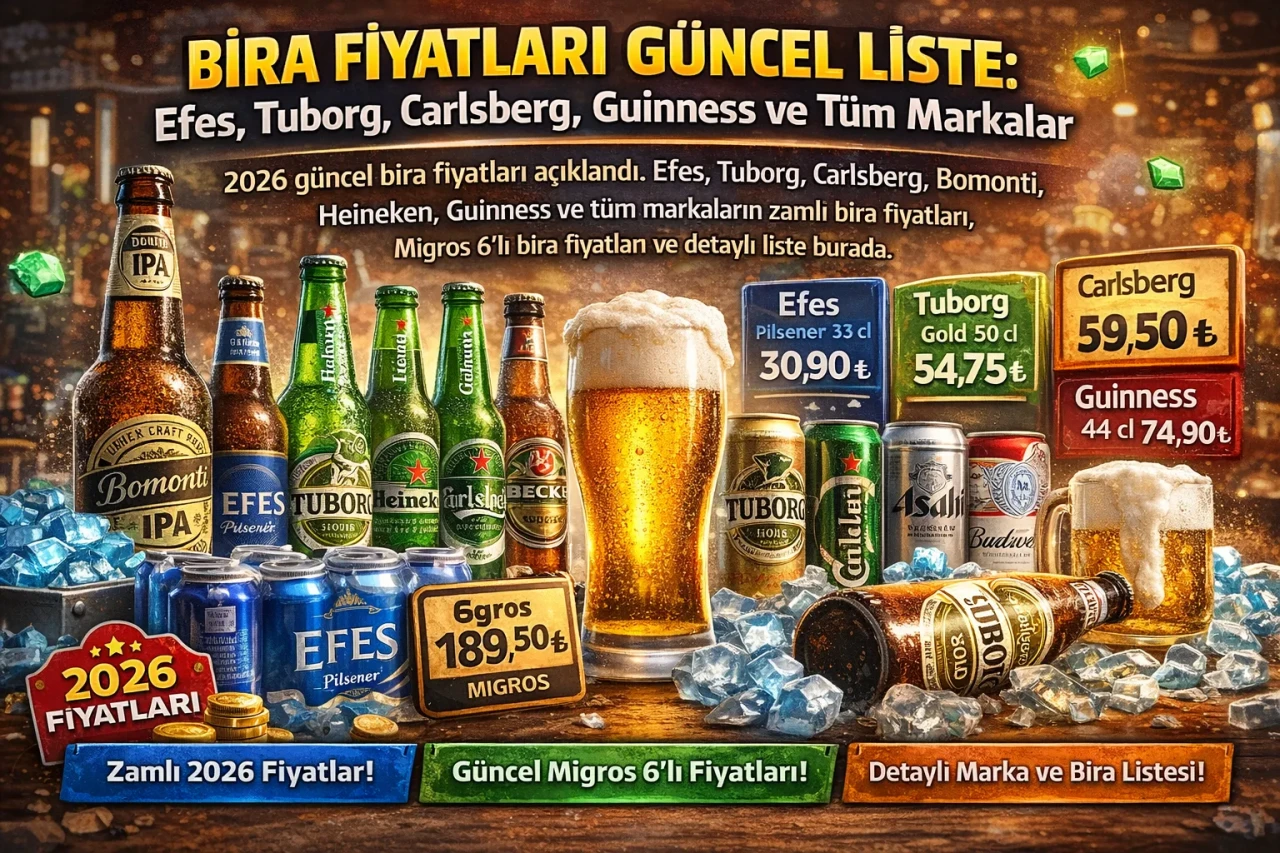 Bira Fiyatları Güncel Liste: Efes, Tuborg, Carlsberg, Guinness ve Tüm Markalar 2026