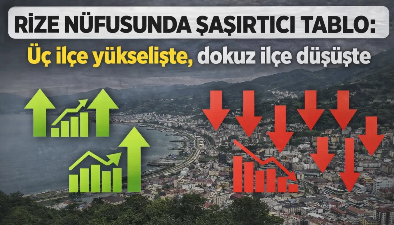 Rize nüfusunda şaşırtıcı tablo: Üç ilçe yükselişte, dokuz ilçe düşüşte