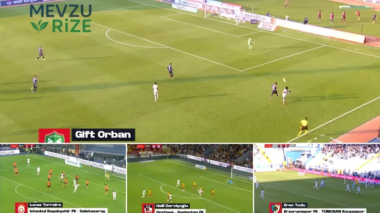 Trendyol Süper Lig'de haftanın en güzel golleri listesi: Torreira, Gift Orban, Halil Dervişoğlu ve Eren Tozlu listede