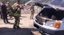 Hatay Antakya'da Minibüs Yangını Paniğe Neden Oldu!