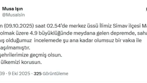 Kütahya Valisi Işın: Simav'daki depremde olumsuz durum yok, saha çalışmaları sürüyor
