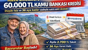 Rizeli Emeklilere 60.000 TL Kamu Bankası Kredisi