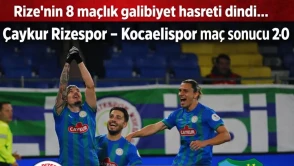 Rize'nin 8 maçlık galibiyet hasreti dindi... Çaykur Rizespor - Kocaelispor maç sonucu 2-0