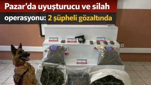 Pazar’da uyuşturucu ve silah operasyonu: 2 şüpheli gözaltında