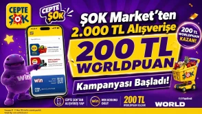 ŞOK Market Mayıs'ta 2.000 TL ve üzeri alışverişte 200 TL Worldpuan hediye ediyor!
