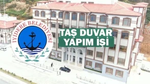 İYİDERE'DE TAŞ DUVAR YAPIM İŞİ