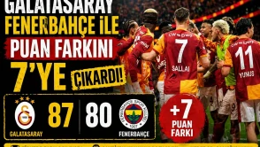 Galatasaray, Fenerbahçe'yi yenerek puan farkını 7'ye yükseltti!