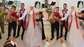 Trabzon'da Eğlenceli Takı Töreni: Gelin, Süslediği Keçiyi Damat Adayına Hediye Etti!
