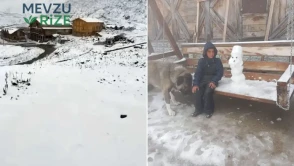 Rize'nin Tahpur yaylasına Eylül ayında kar yağdı