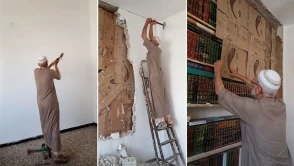 Esed rejiminden kaçan Suriyeli adam, duvar örerek sakladığı kütüphanesine yıllar sonra kavuştu