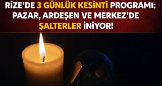 Rize’de 3 Günlük Kesinti Programı: Pazar, Ardeşen ve Merkez’de Şalterler İniyor!