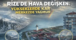 Rize’de Hava Değişken: Yükseklerde Kar, Merkezde Yağmur