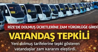 Rize’de Dolmuş Ücretlerine Zam Yürürlüğe Girdi: Vatandaş Tepkili