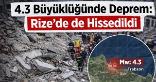 4.3 Büyüklüğünde Deprem: Rize’de de Hissedildi