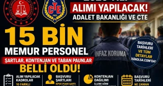 2026 Yılı İçin Adalet Bakanlığı ve CTE 15 Bin Yeni Memur Alacak: İşte Şartlar ve Kontenjanlar