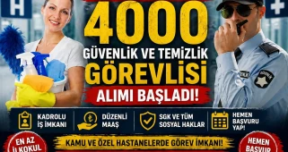 Hastaneler ve Özel Sektör İçin 4000 Yeni Güvenlik ve Temizlik Personeli İstihdam Ediliyor!