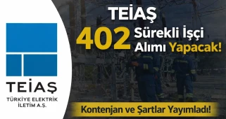 TEİAŞ 402 Sürekli İşçi Alımı Yapacak! Kontenjan ve Şartlar Yayımladı!