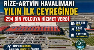 Rize-Artvin Havalimanı, ilk çeyrekte 294 bin yolcuyla dikkat çekti!